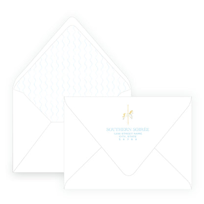 Blue Carousel Invitation