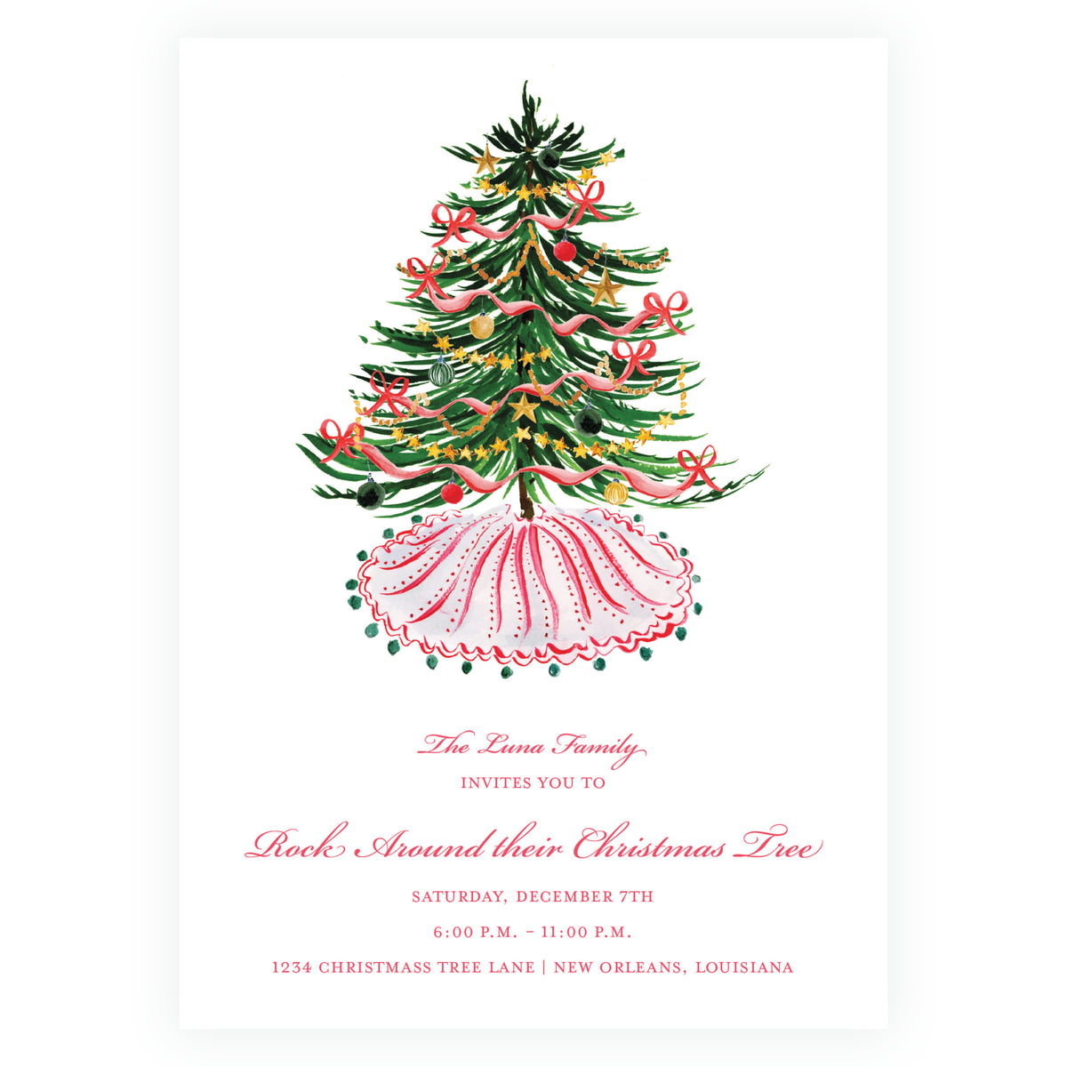 Festive Fir Christmas Party Invitation
