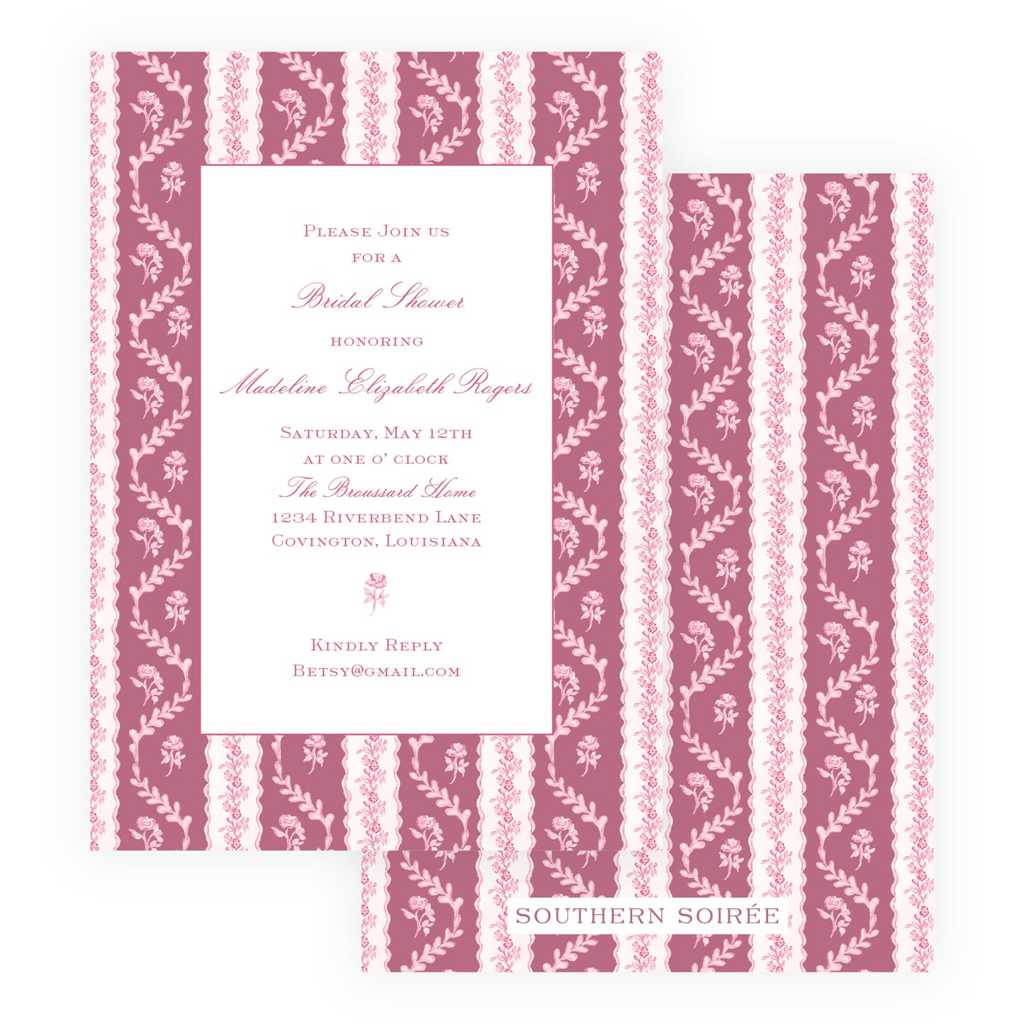 Pinkies Out Pink on Pink Invitation