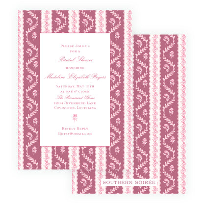 Pinkies Out Pink on Pink Invitation