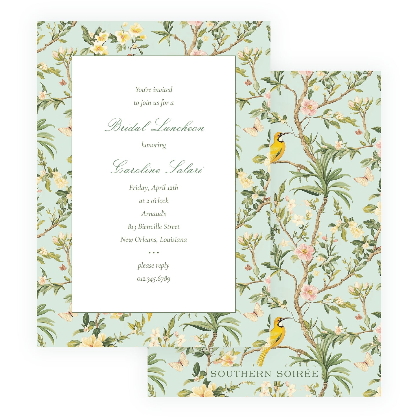 Vintage Green Chinoiserie Invitation