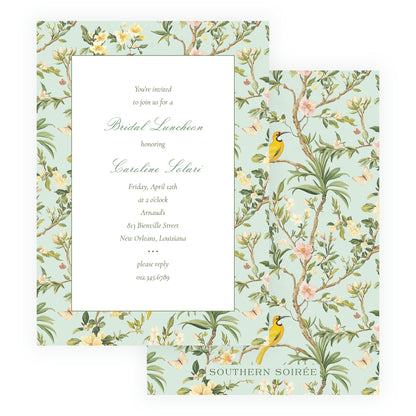 Vintage Green Chinoiserie Invitation