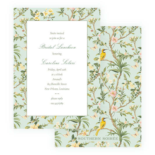Vintage Green Chinoiserie Invitation