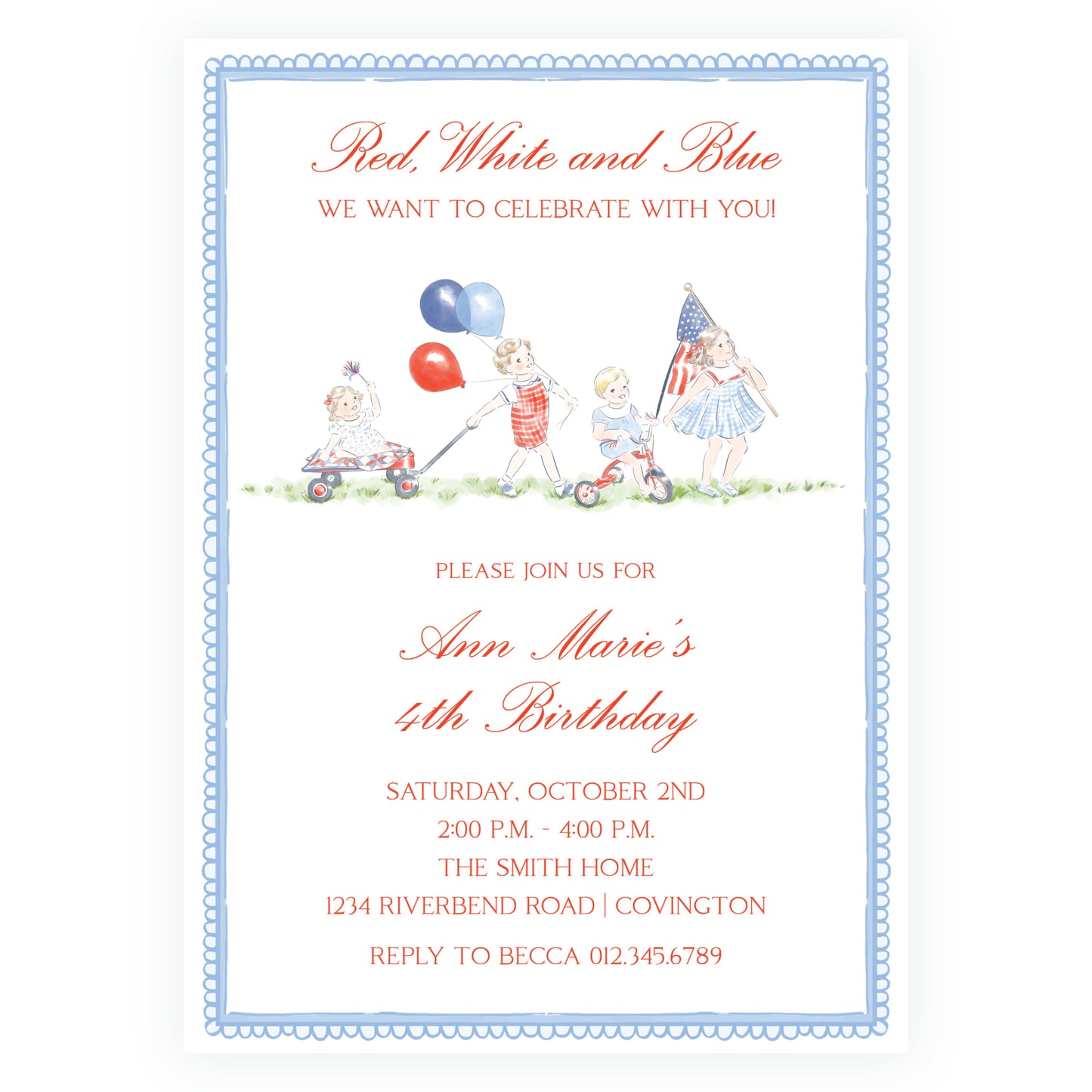Sweet Liberty Parade Invitation