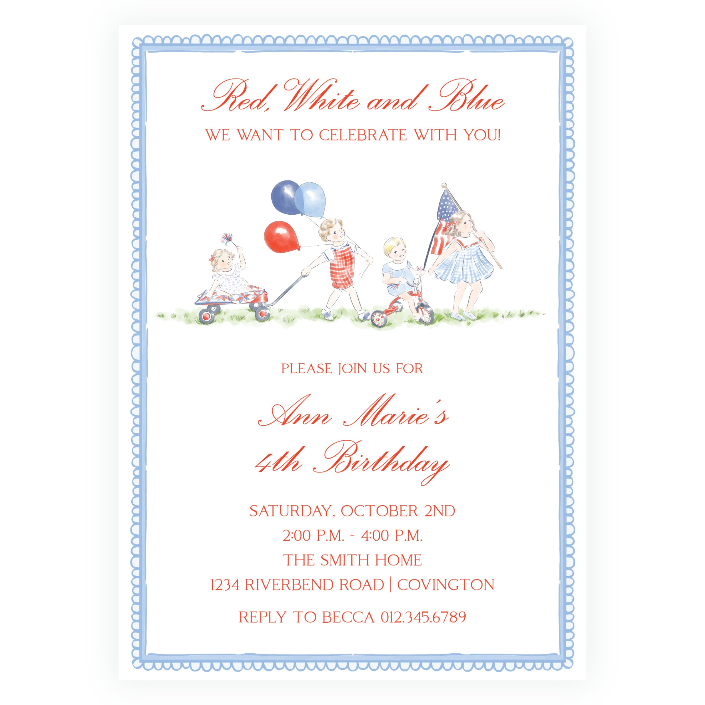 Sweet Liberty Parade Invitation