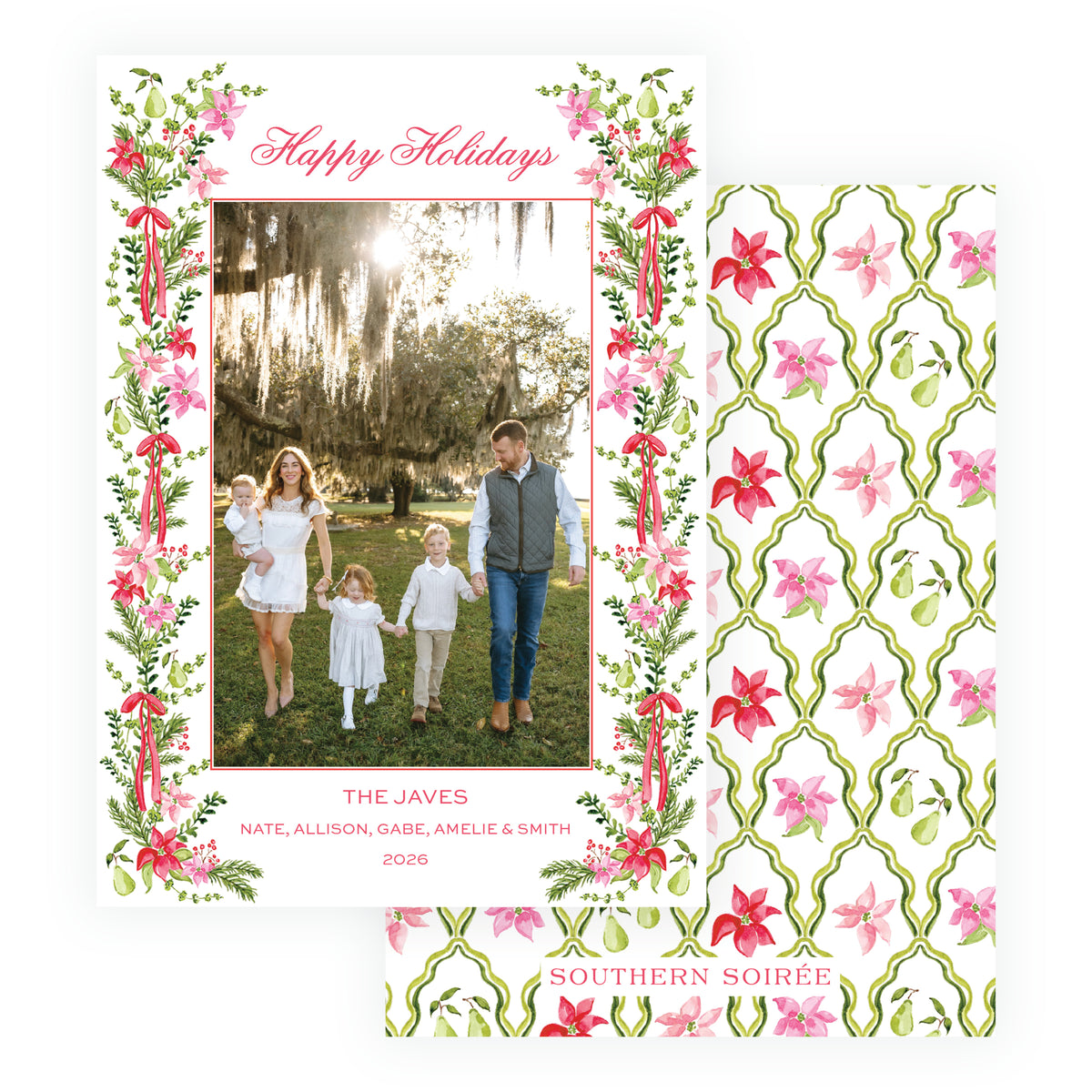 Poinsettia Garden Christmas Photo Card