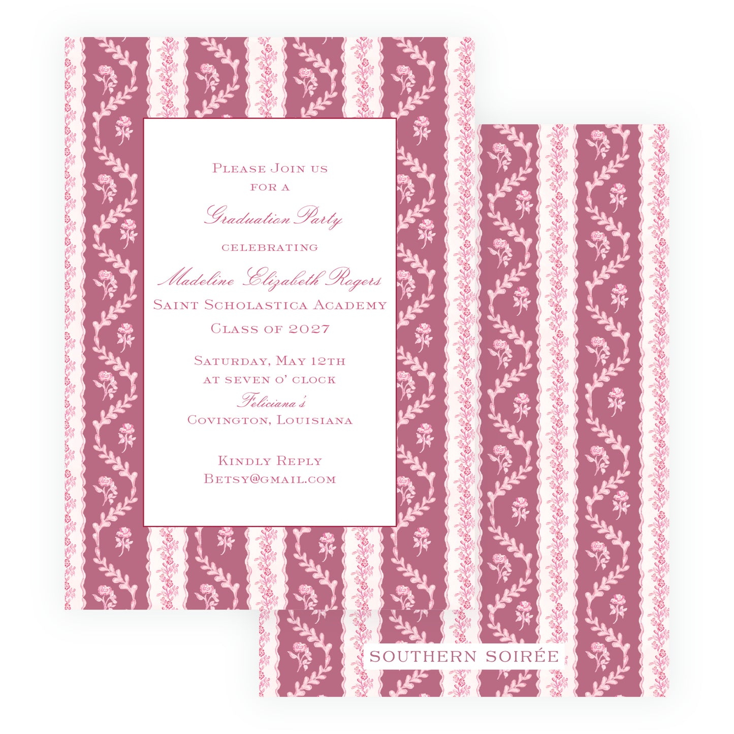 Pinkies Out Pink on Pink Invitation
