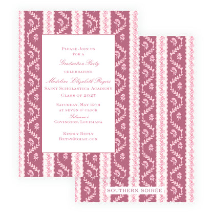 Pinkies Out Pink on Pink Invitation