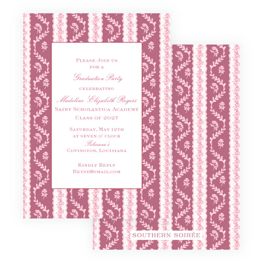 Pinkies Out Pink on Pink Invitation
