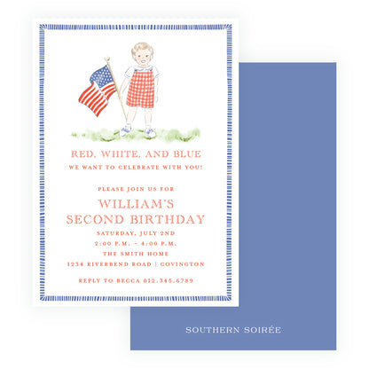 Sweet Liberty Boy Invitation