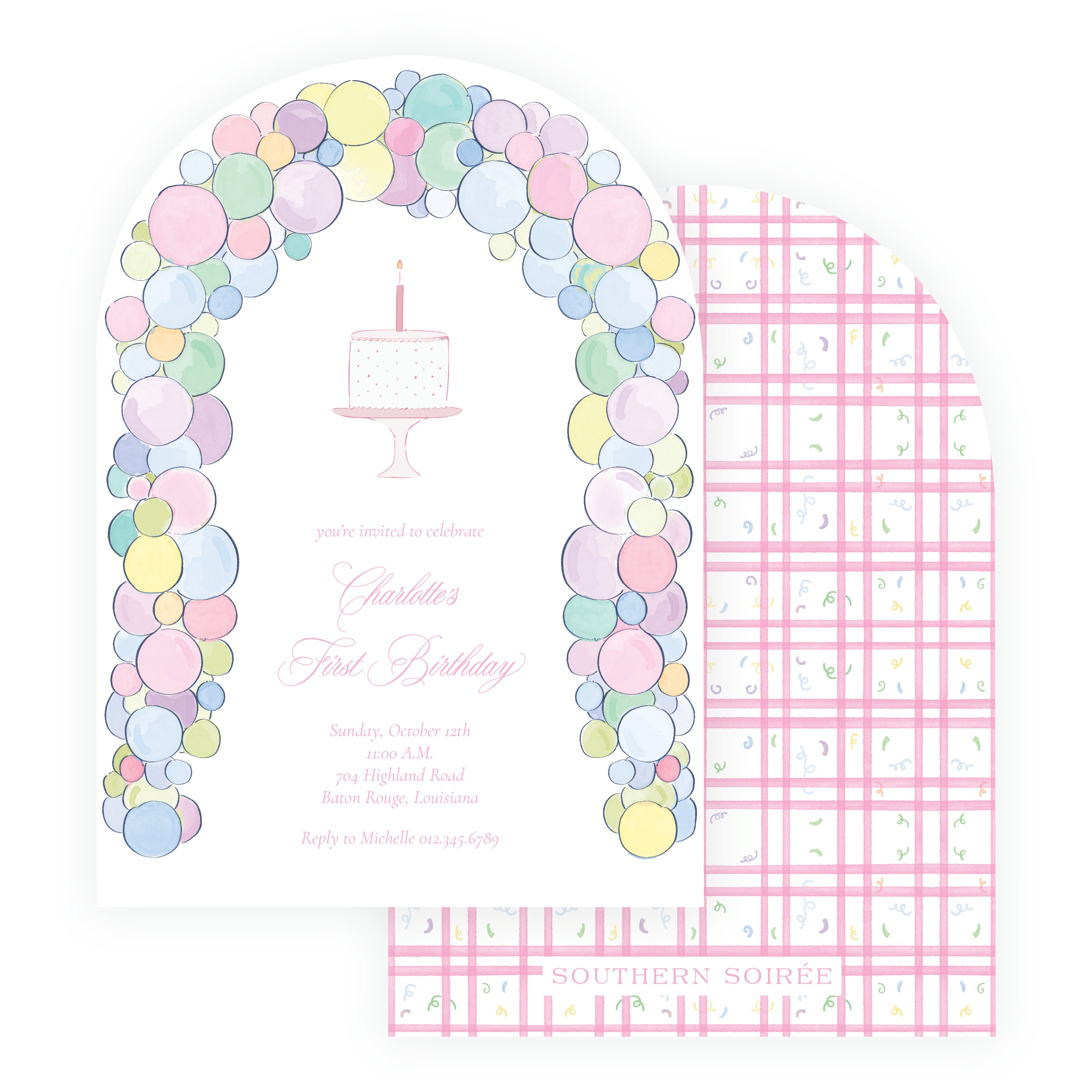 Pastel Balloon Arch Invitation