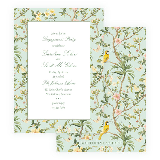 Vintage Green Chinoiserie Invitation