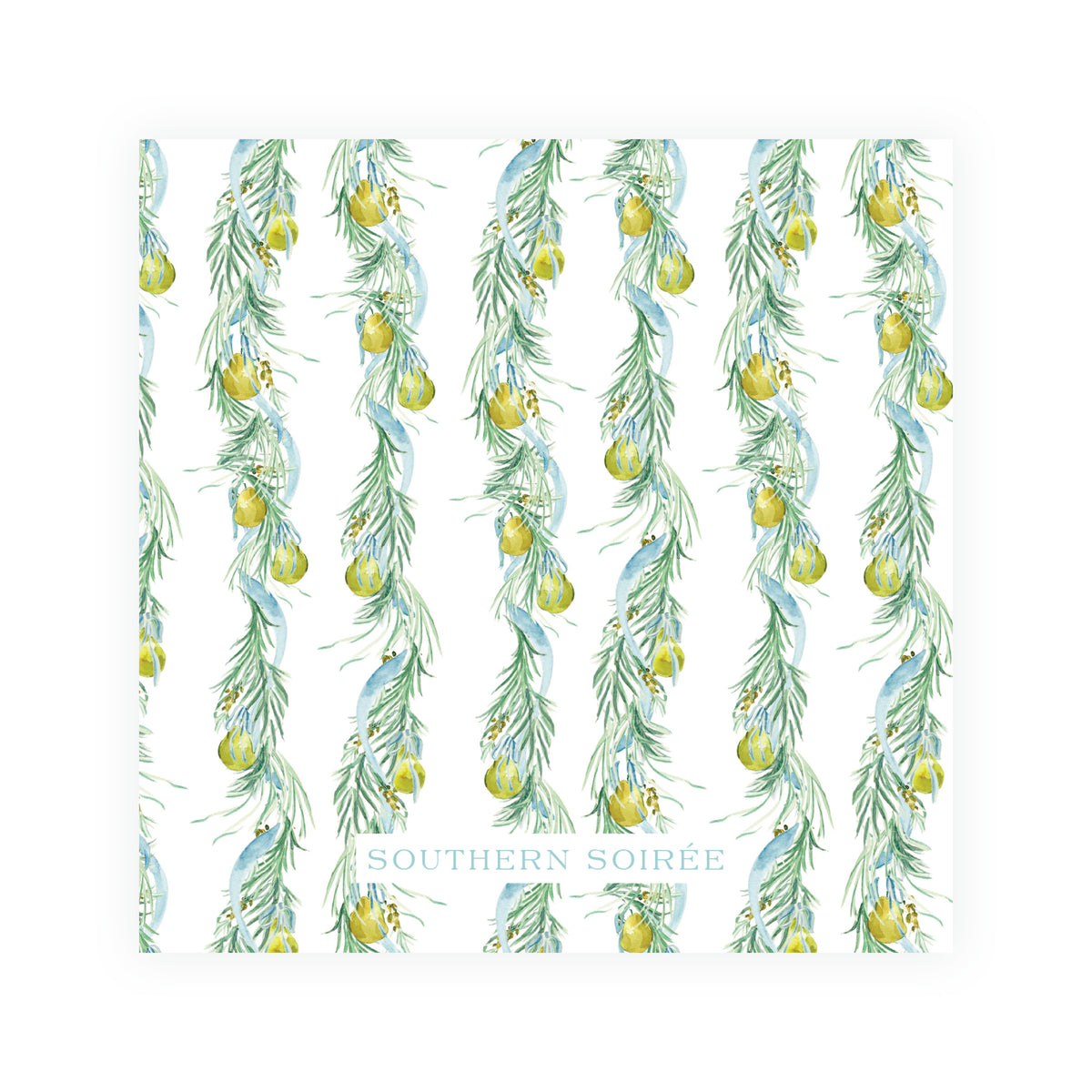 Evergreen & Pear – Square Garland Personalized Christmas Photo Card