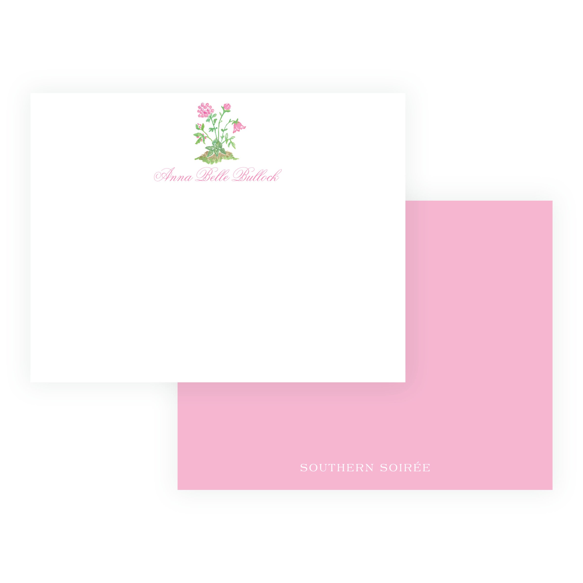 Personalized Tiny Petals garden bloom floral note cards