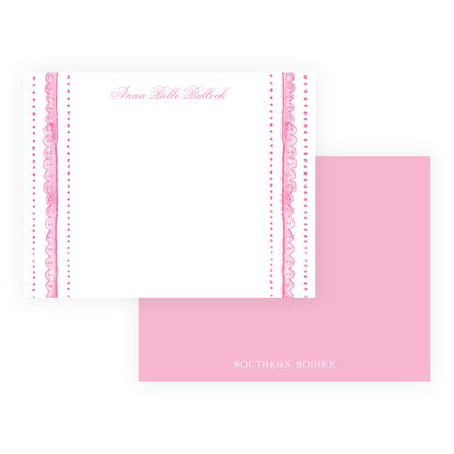 Personalized Tiny Petals scalloped floral note cards