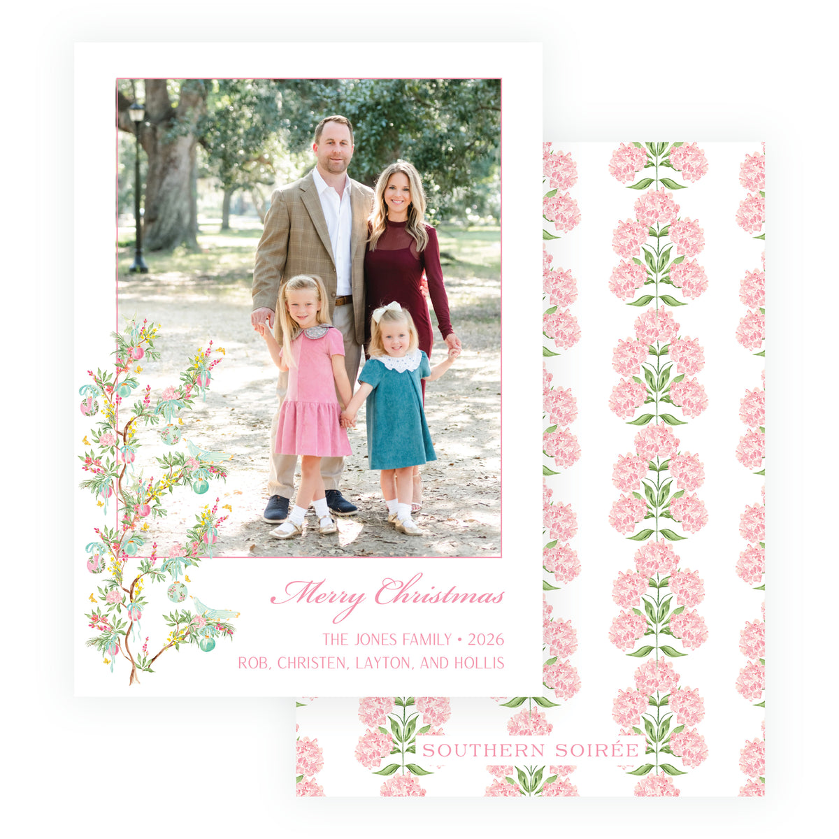 Parisian Noël Botanical Christmas Photo Card