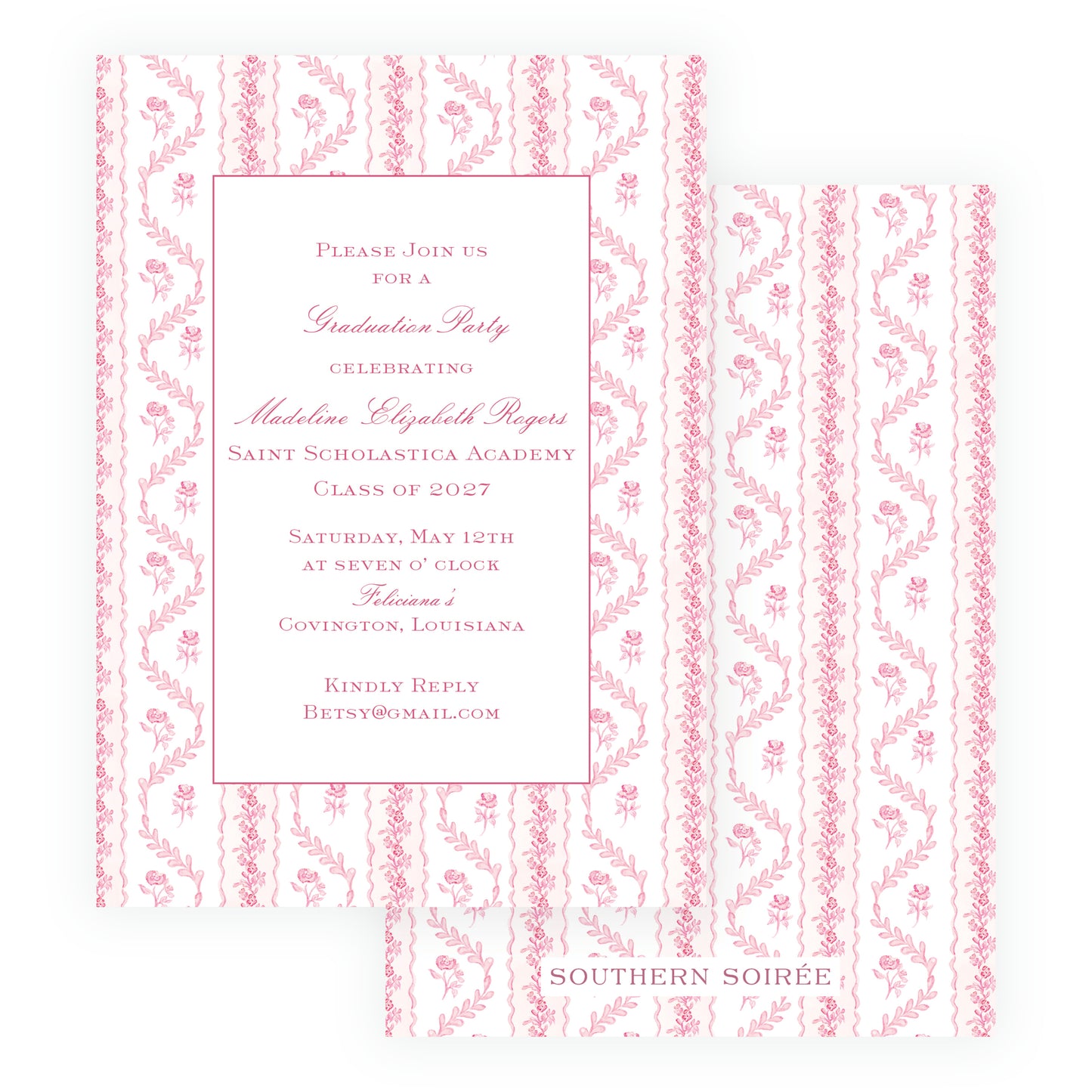 Pinkies Out Pink Invitation