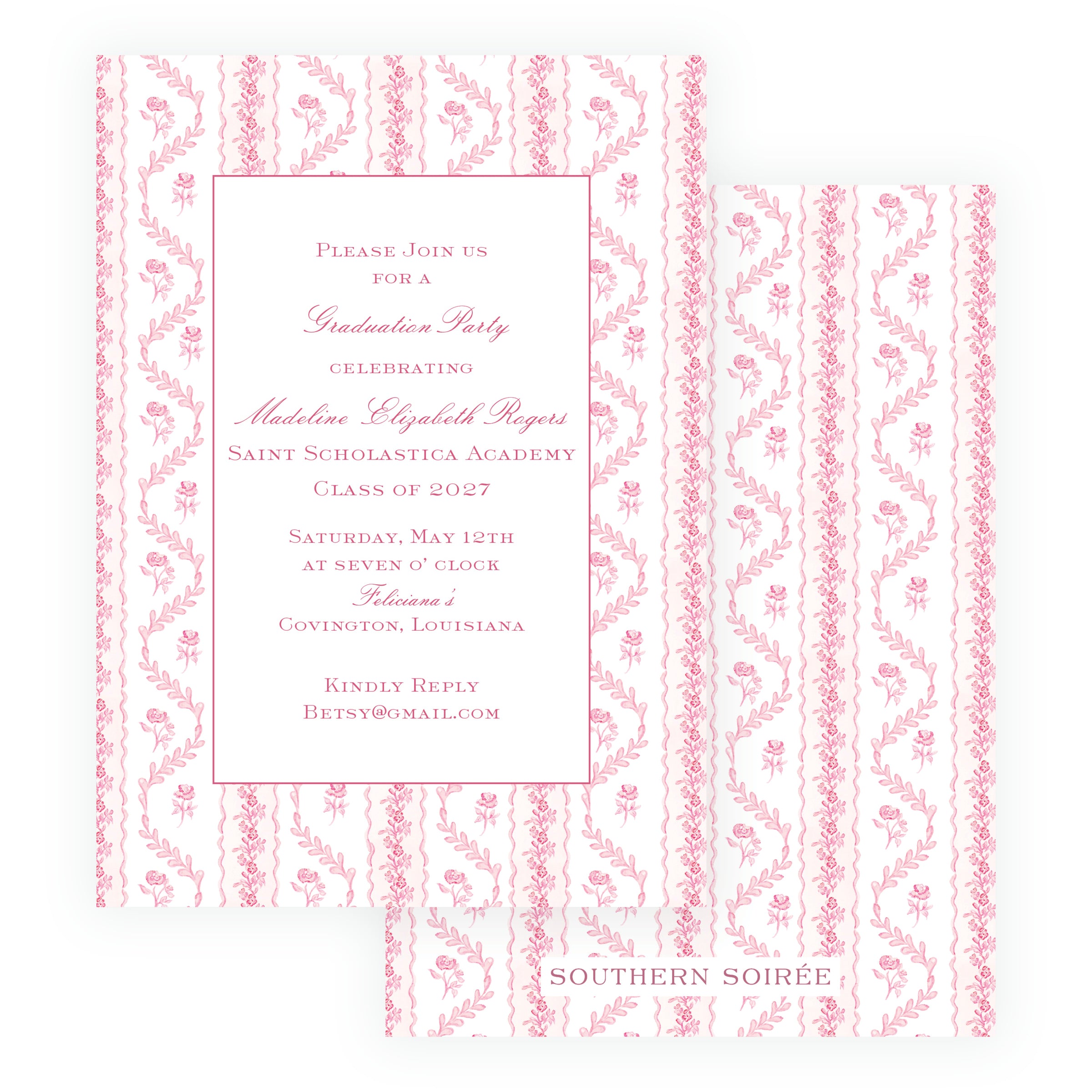Pinkies Out Pink Invitation