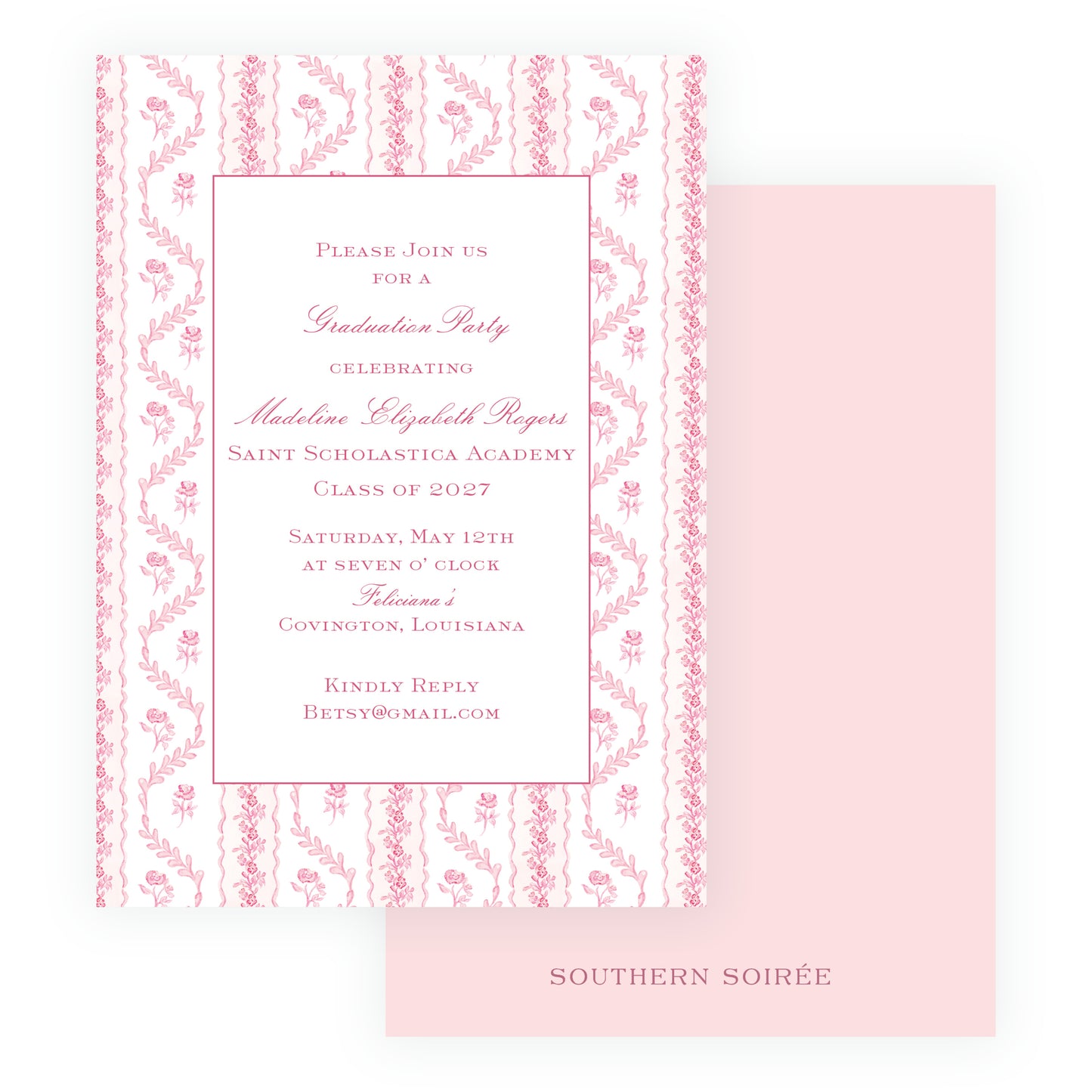 Pinkies Out Pink Invitation