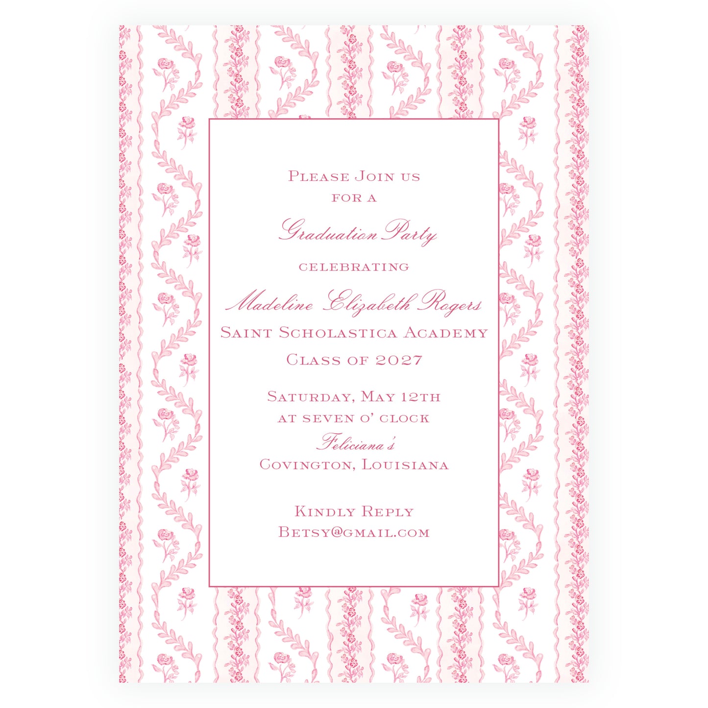 Pinkies Out Pink Invitation