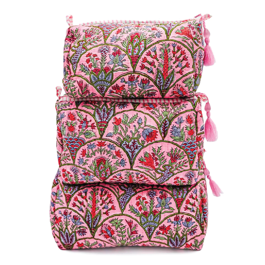 Pink Blossom Arches Toiletry Bag LARGE BAG