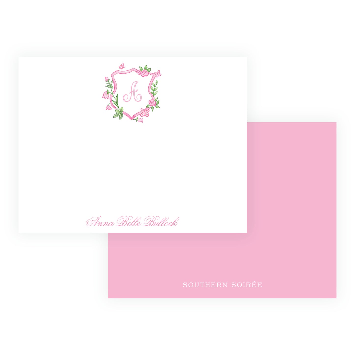Tiny Petals Floral Crest Notecards
