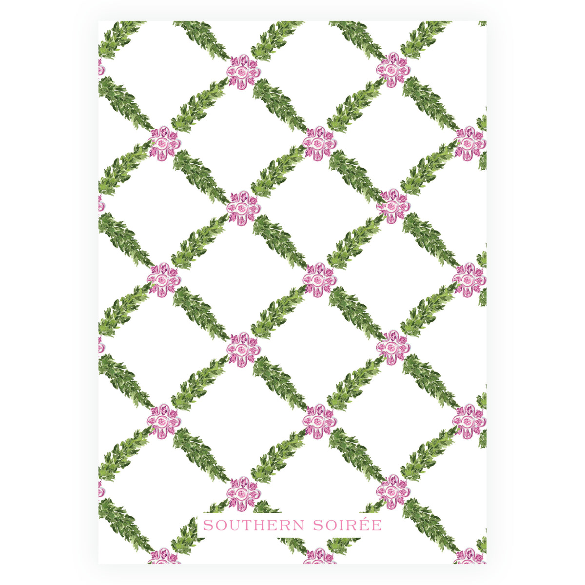 Decked in Garland – Pink Oval Garland Personalized Christmas Photo Card