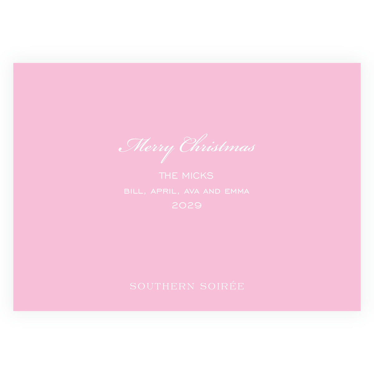 Decked in Garland – Pink Garland Lattice Landscape Personalized Christmas Photo Card Product Description