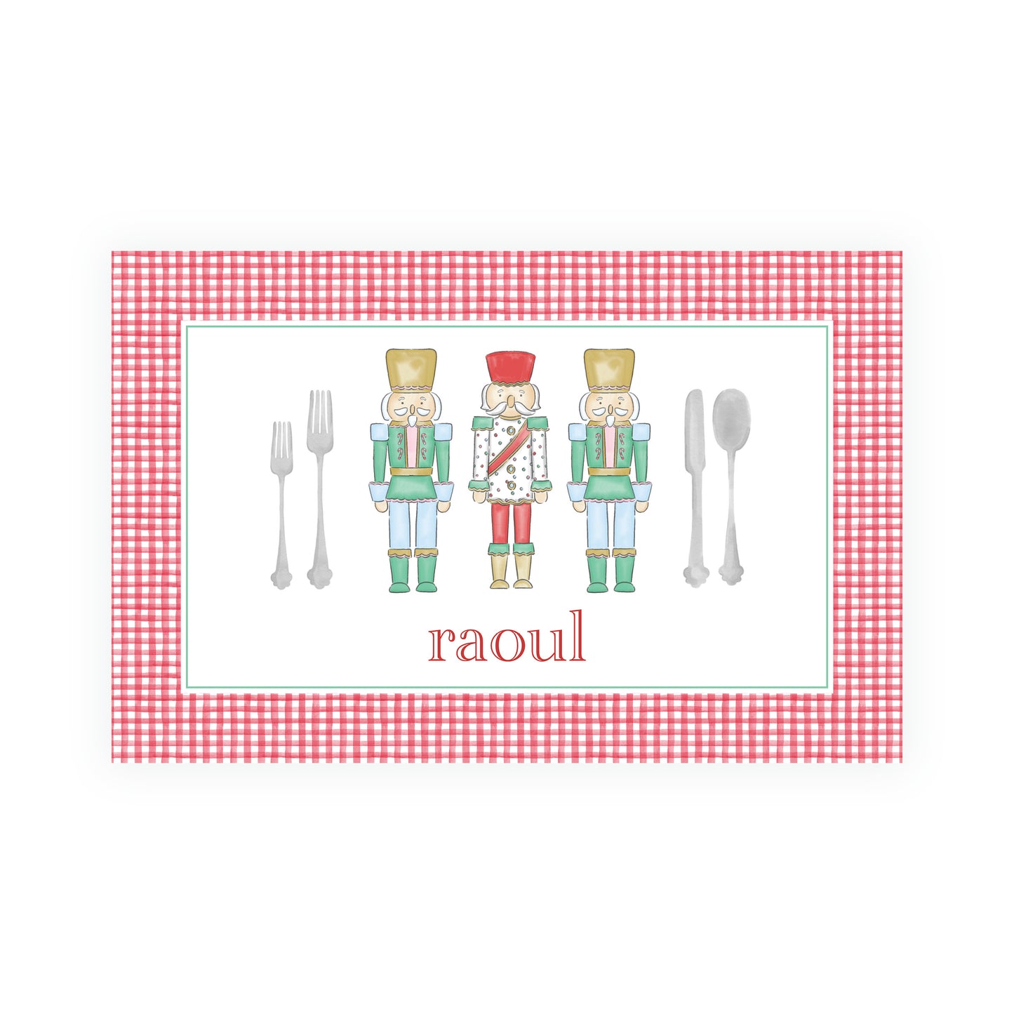 Nutcracker & Mardi Gras Dino Parade Dual Sided Holiday Placemat