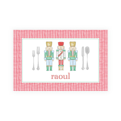 Nutcracker & Mardi Gras Dino Parade Dual Sided Holiday Placemat