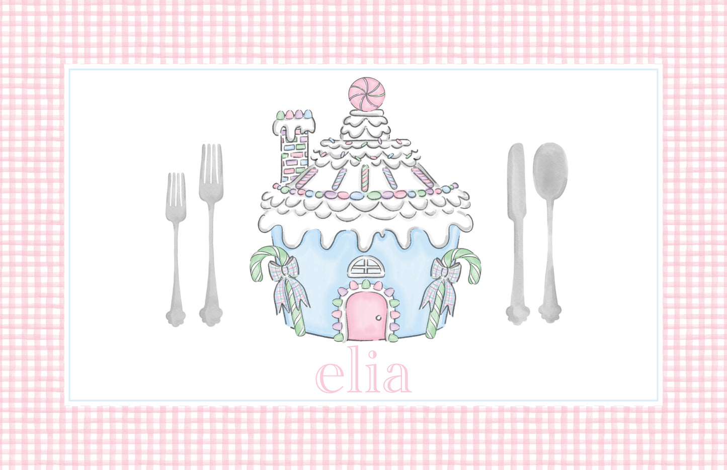 Gingerbread House and Mardi Gras Marching Boots Dual Sided Holiday Placemat