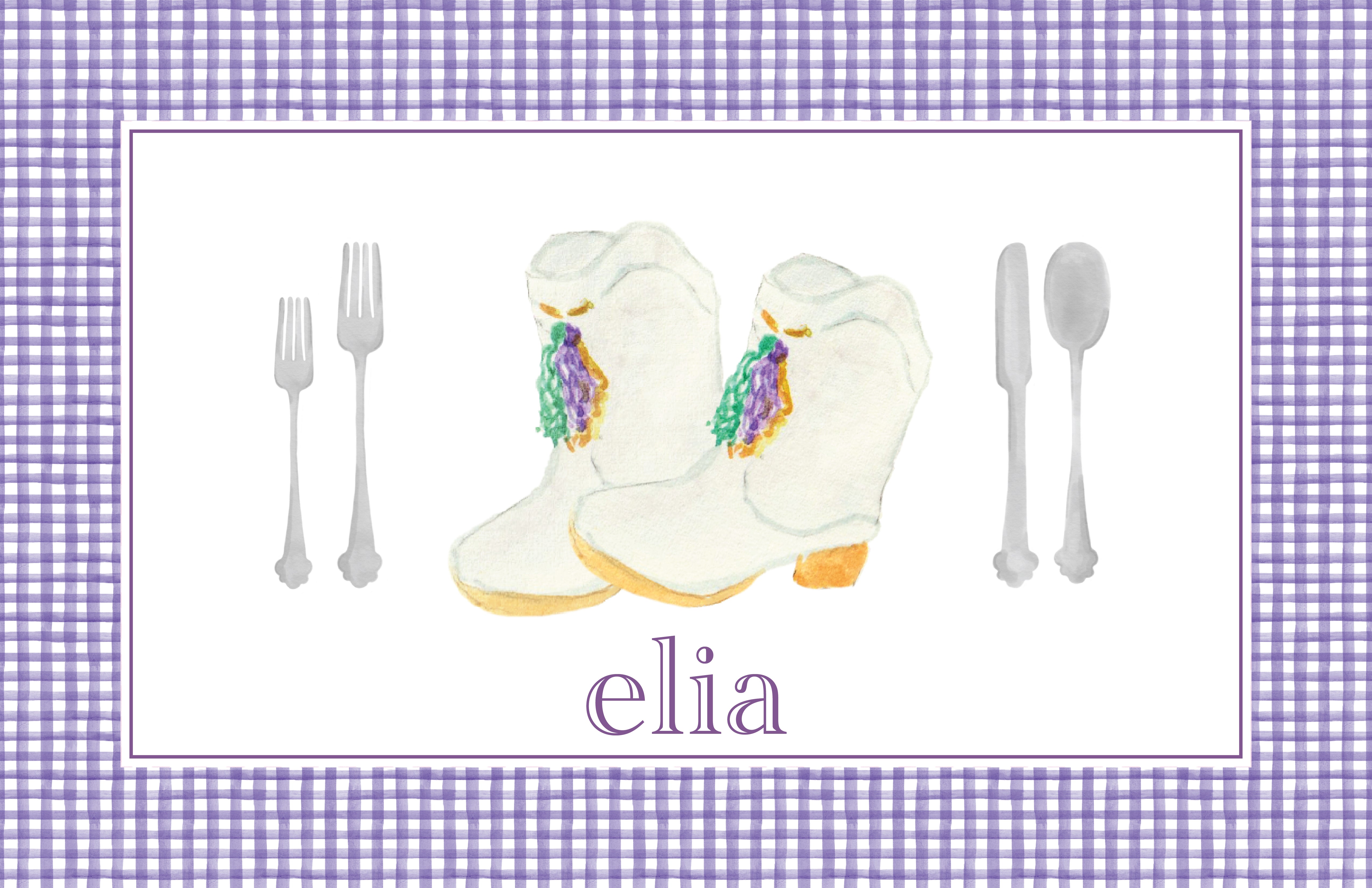 Gingerbread House and Mardi Gras Marching Boots Dual Sided Holiday Placemat