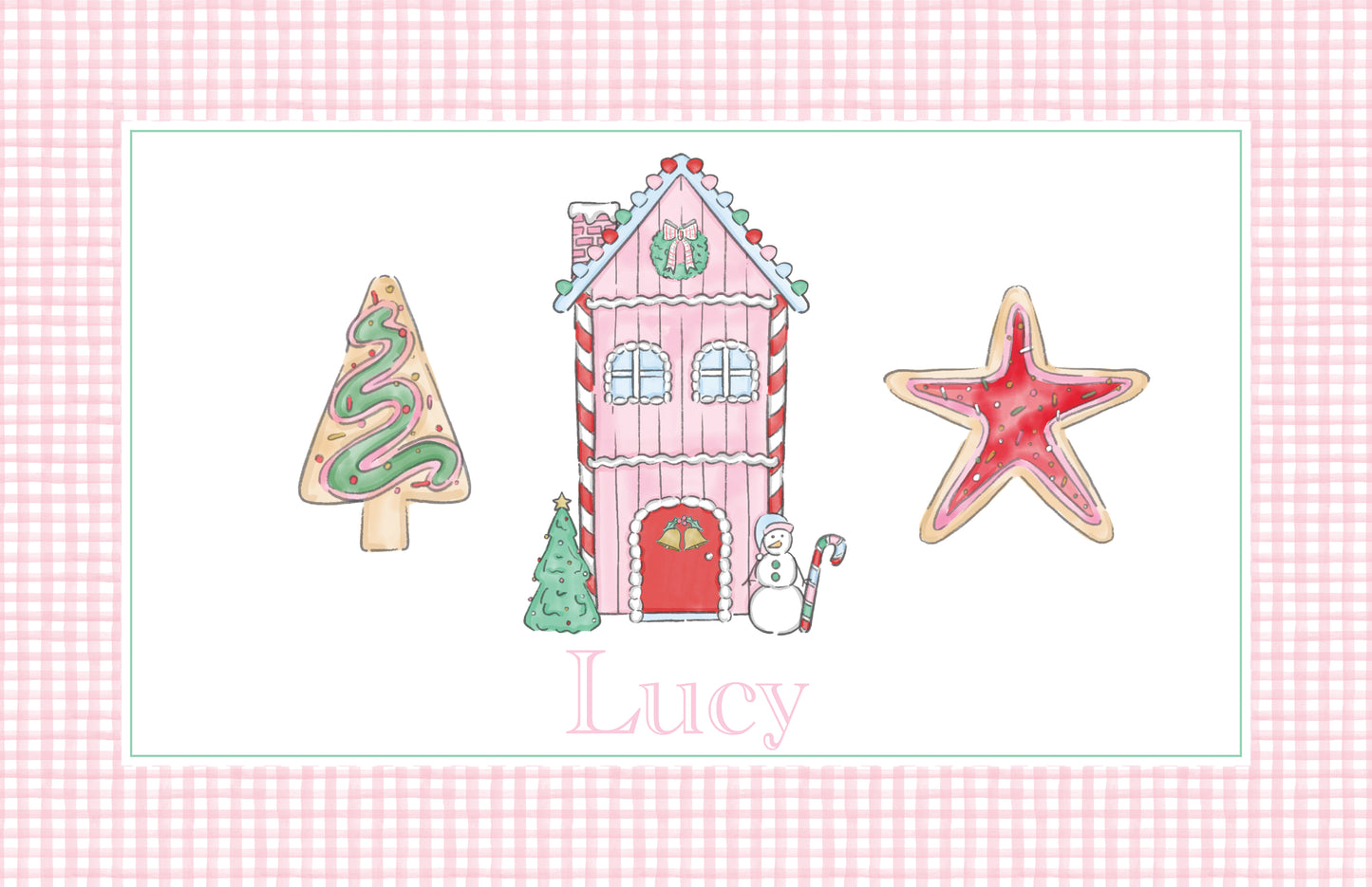 Gingerbread Holiday House/Cookies and Mardi Gras Marching Boots Dual Sided Placemat