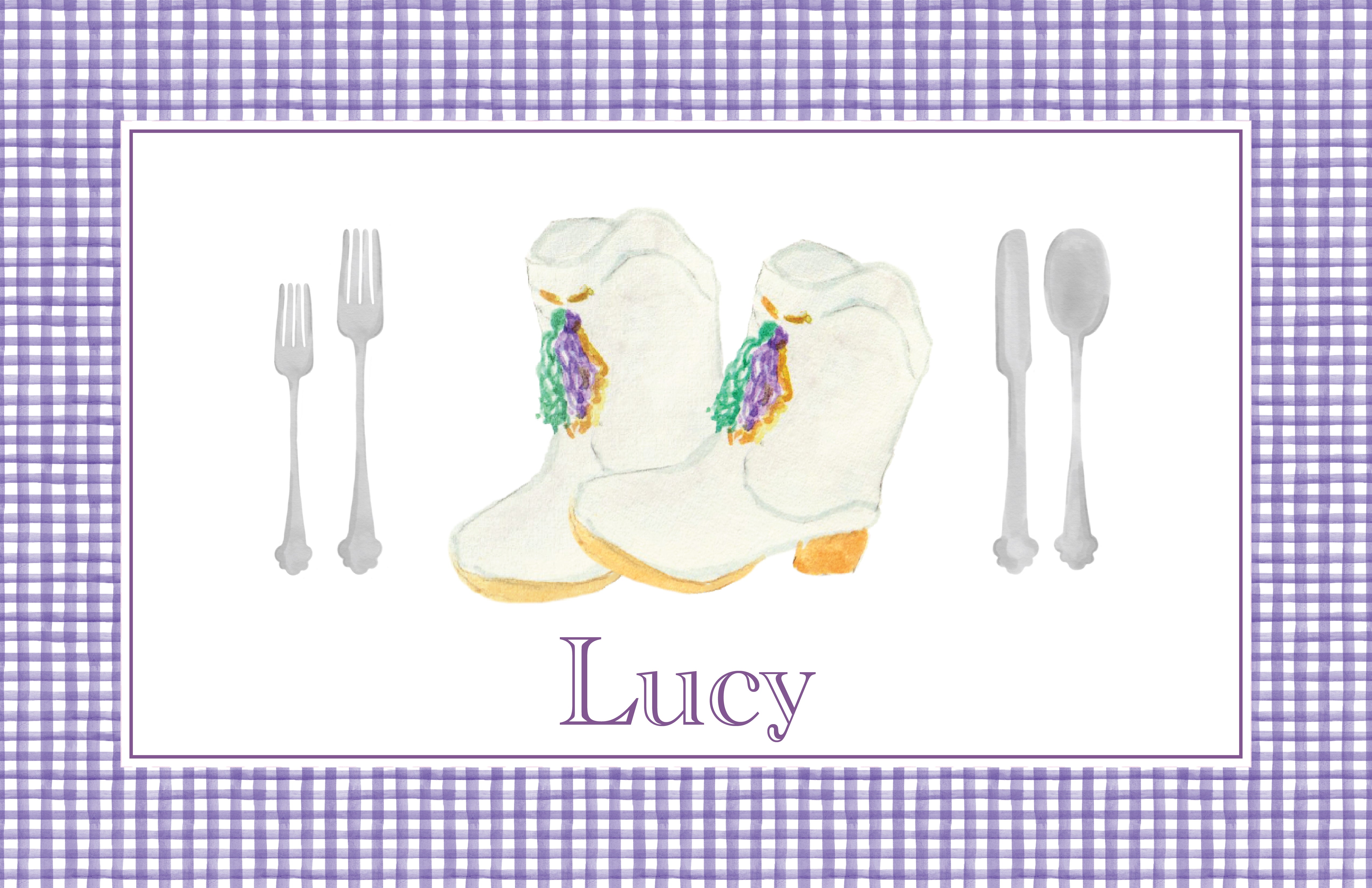 Gingerbread Holiday House/Cookies and Mardi Gras Marching Boots Dual Sided Placemat