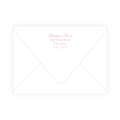 Tiny Petals Floral Trim Border Note Cards