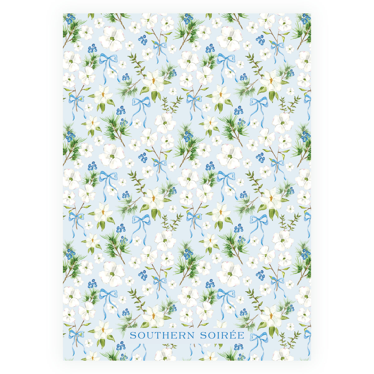 Holiday Blossom Botanical Personalized Christmas Photo Card