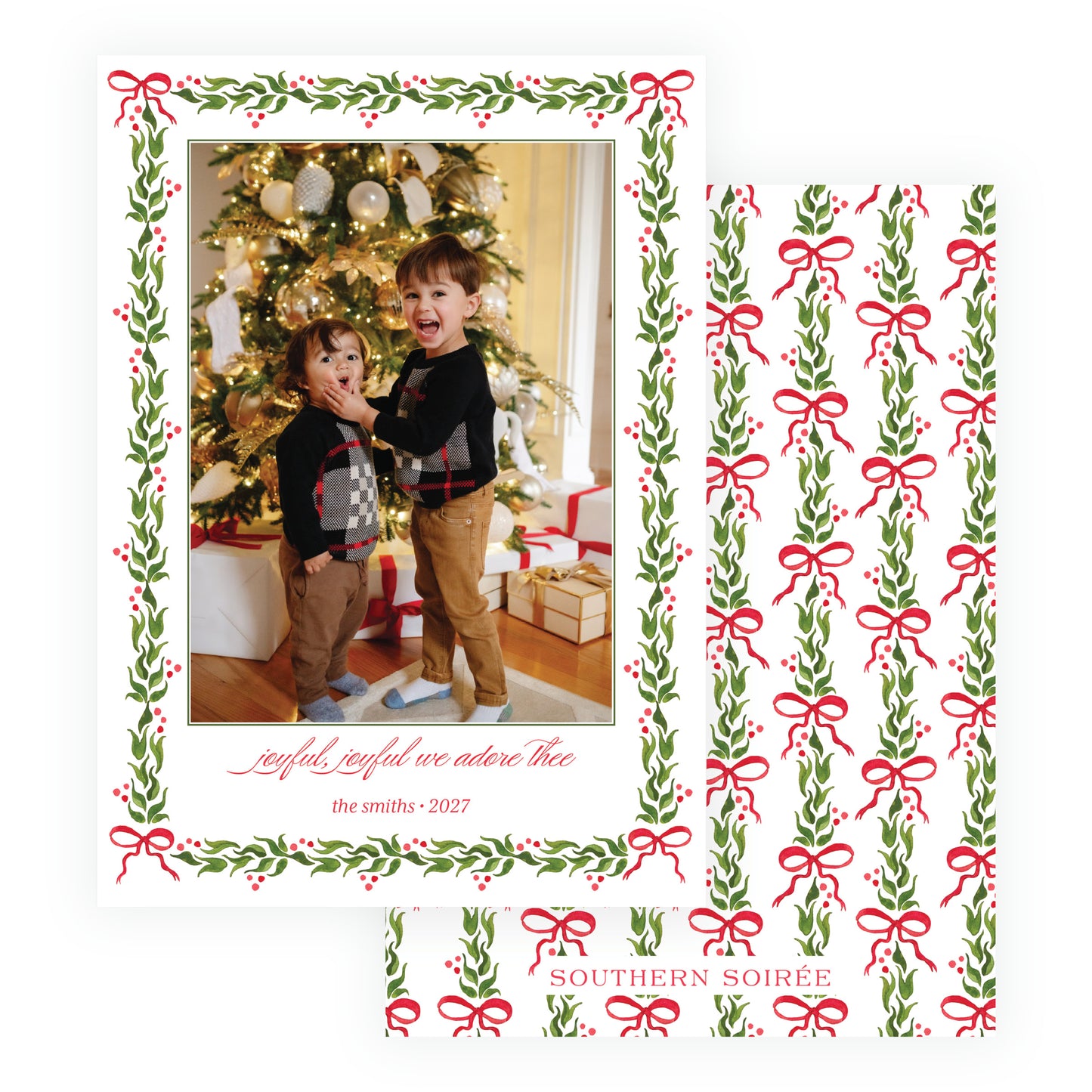Classic Holly Garland Frame Red
