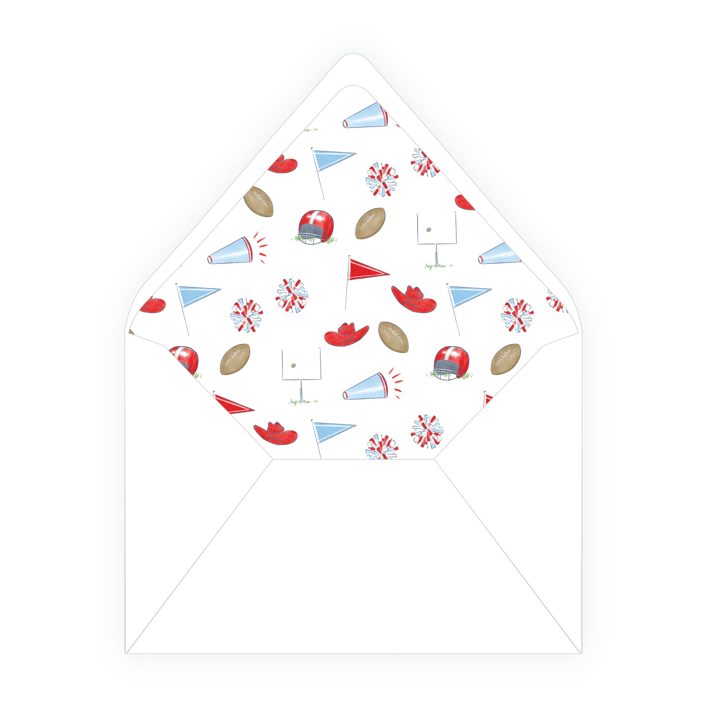 Red, Navy & Powder Blue Football Birthday Invitation - Team Spirit