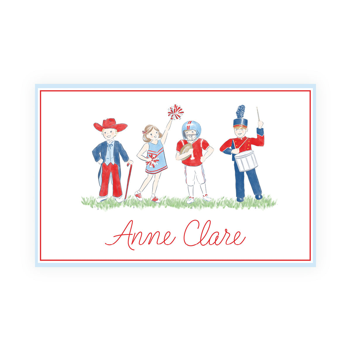 Red & Blue Game Day Personalized Script Placemat