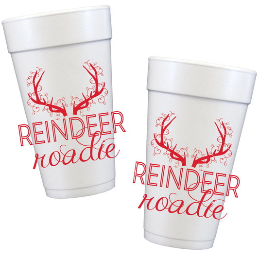 Reindeer Roadie Single Color Red Styrofoam Cups