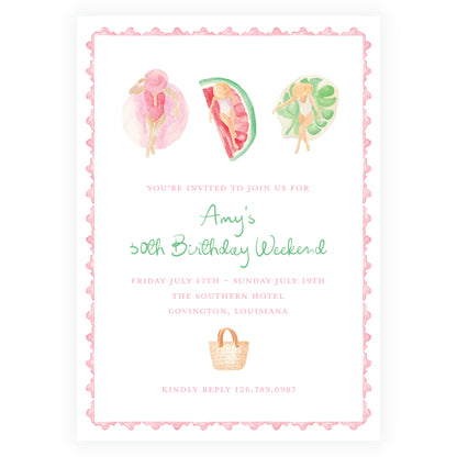 Floats & Féte Birthday Invitation