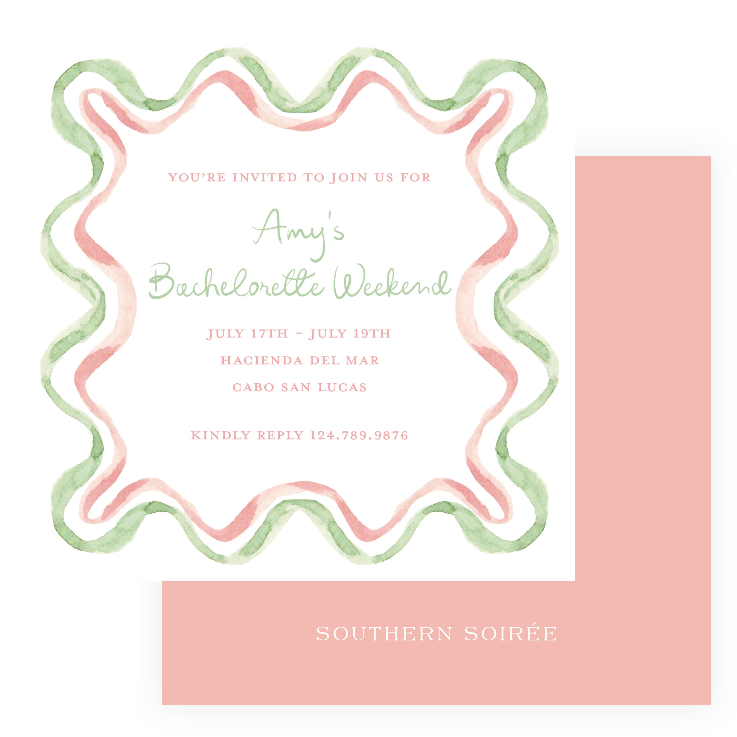 Floats & Féte Bachelorette Frame Square Card