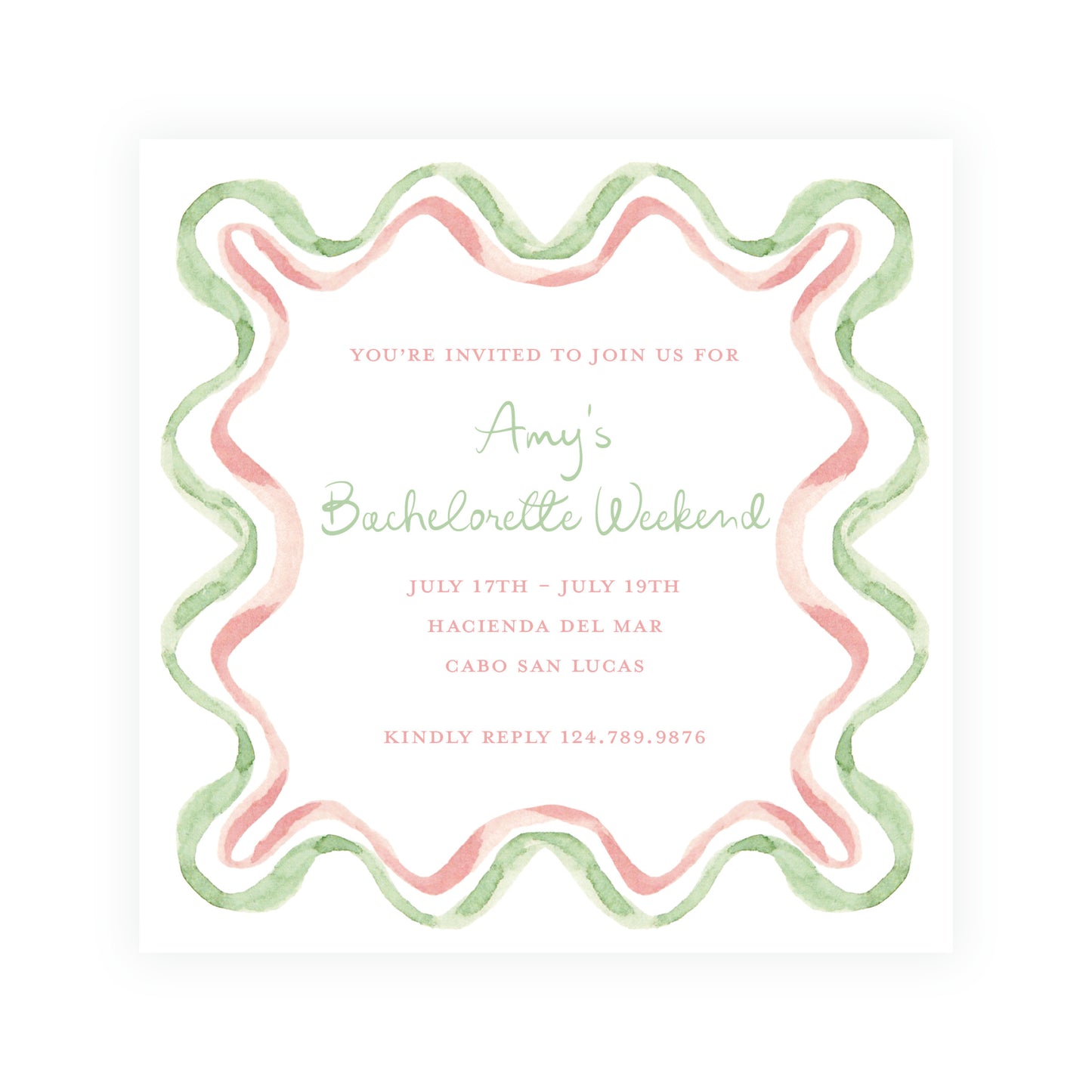 Floats & Féte Bachelorette Frame Square Card