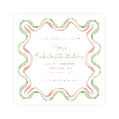 Floats & Féte Bachelorette Frame Square Card