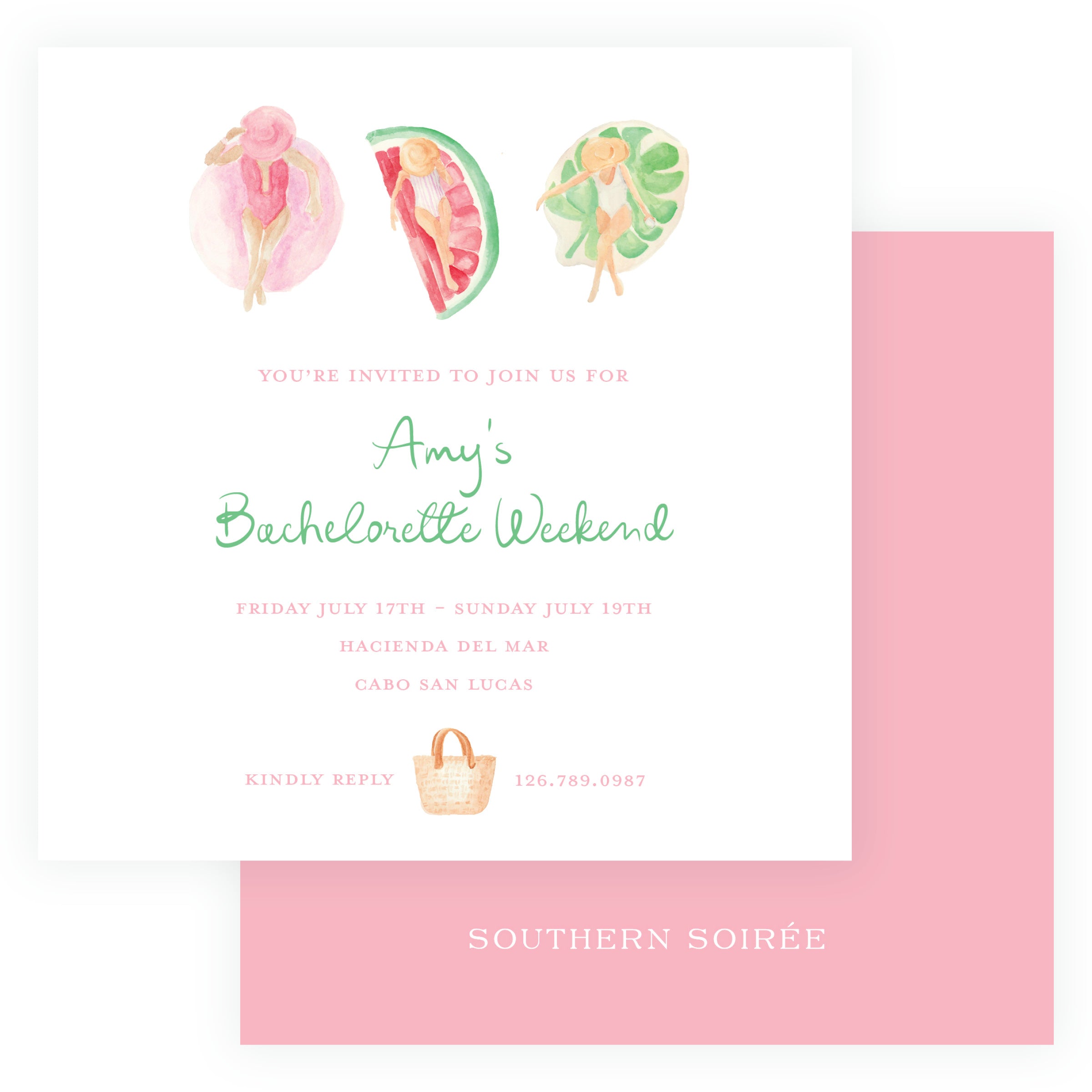 Floats & Fete Bachelorette Square Card