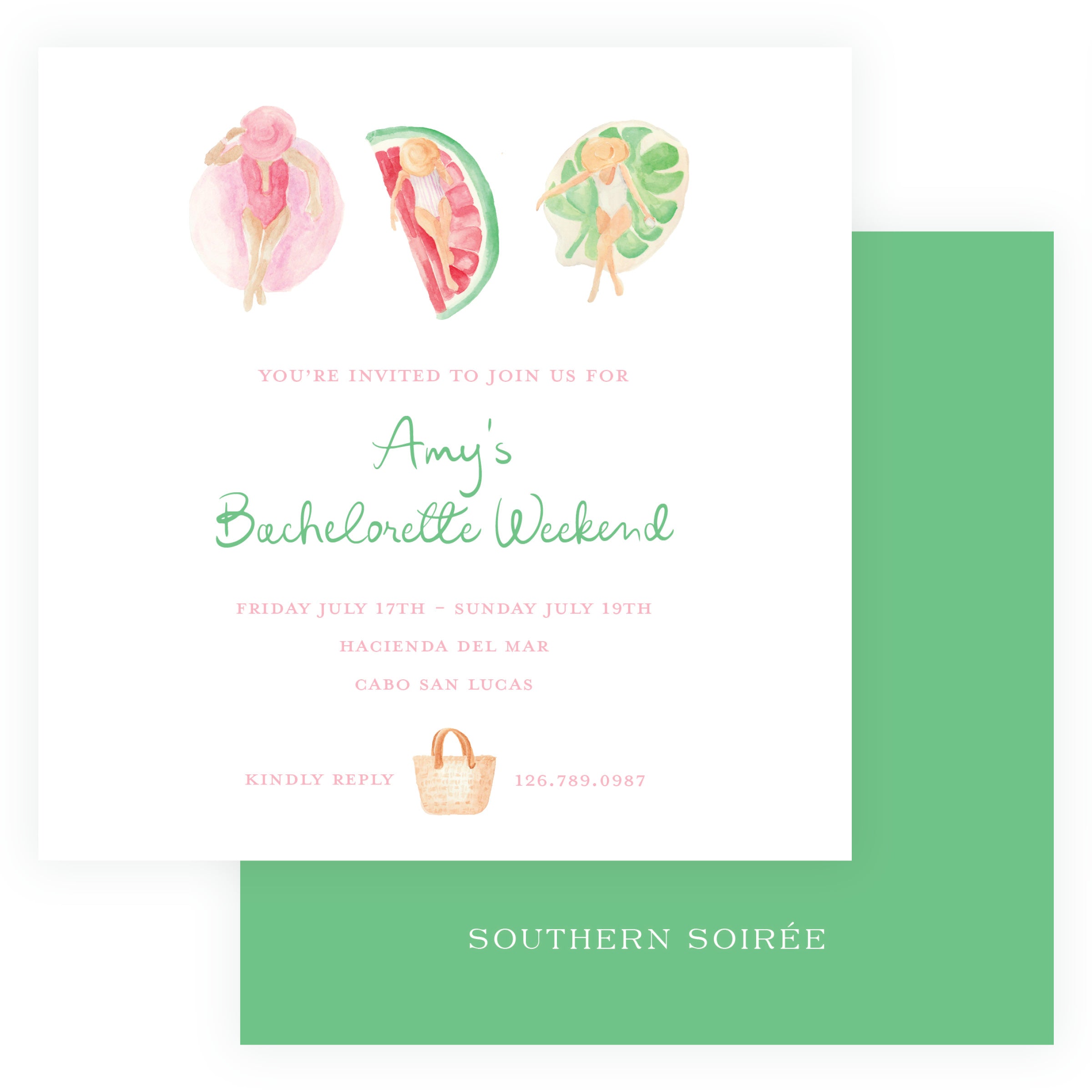 Floats & Fete Bachelorette Square Card