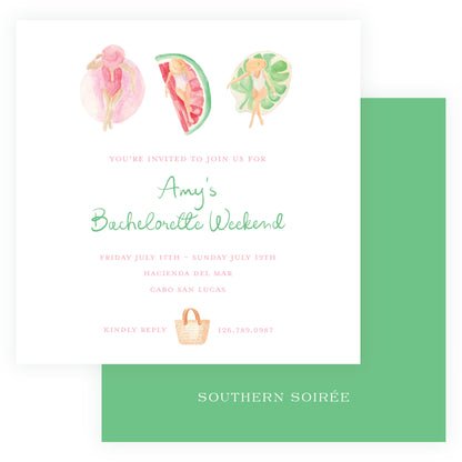 Floats & Fete Bachelorette Square Card