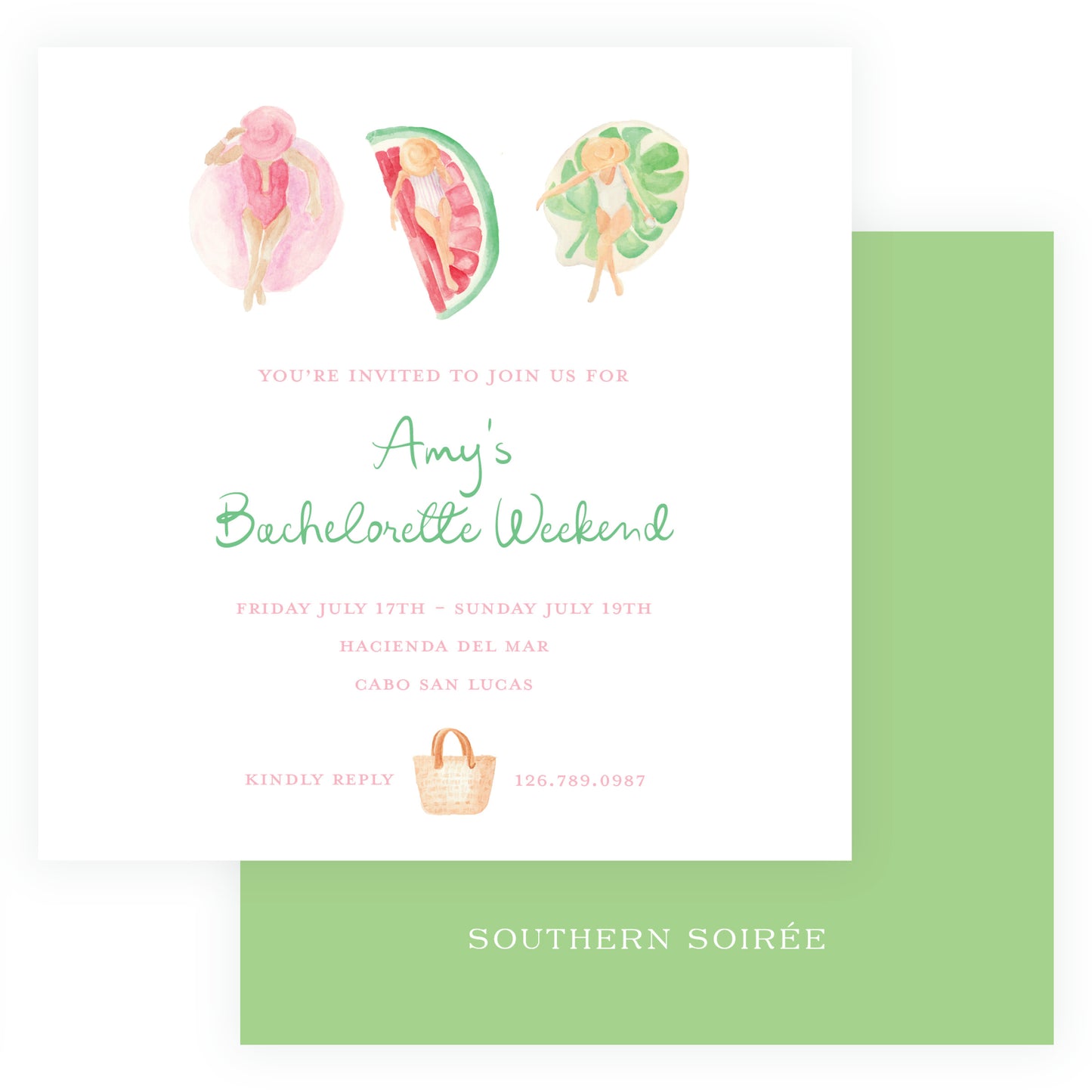 Floats & Fete Bachelorette Square Card