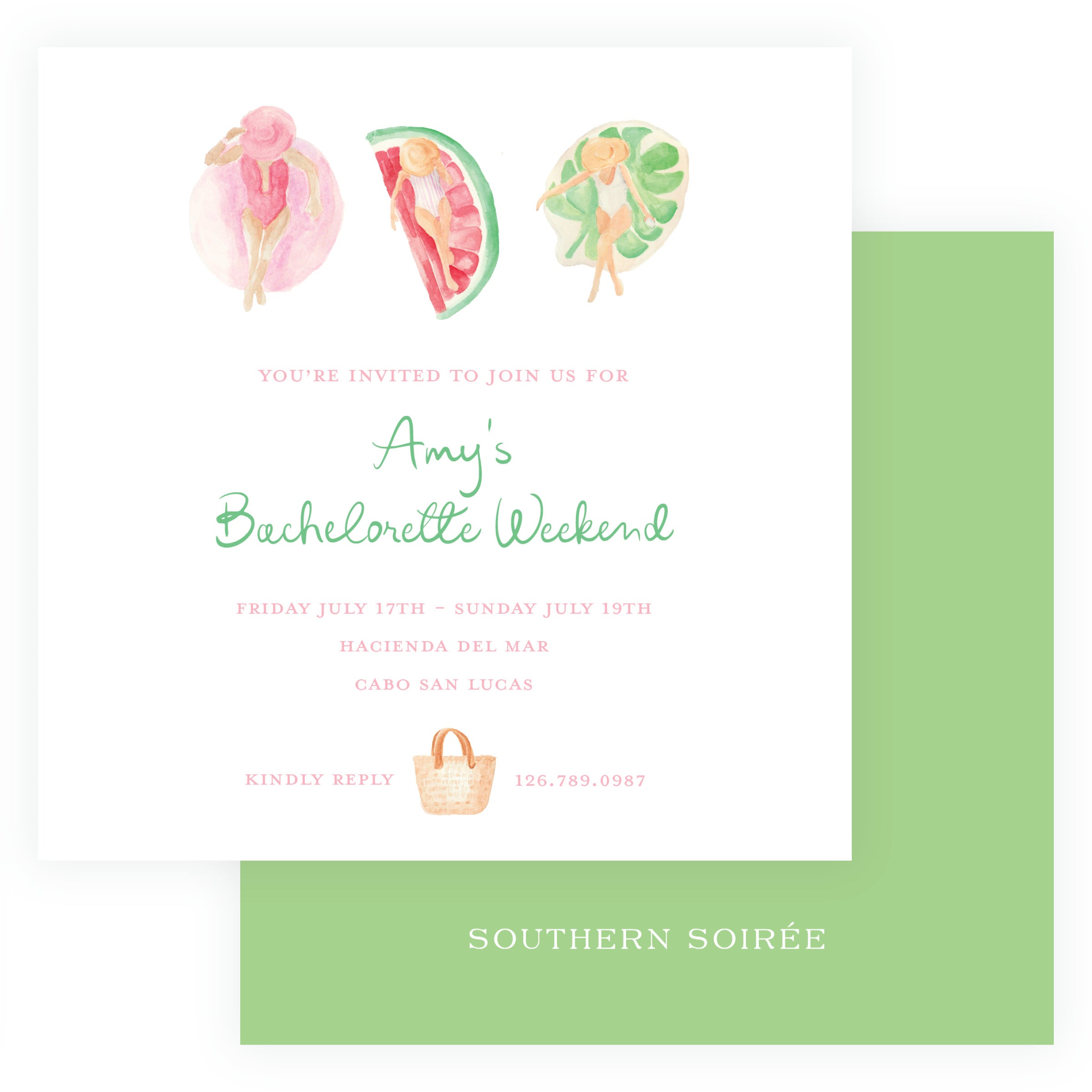 Floats & Fete Bachelorette Square Card