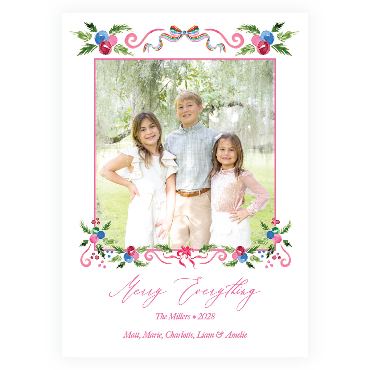 Merry Frame Personalized Christmas Photo Card